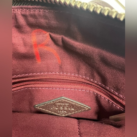 Fossil Patchwork  Multicolor Leather Zipper Pocket Satchel Crossbody Bag - Picture 12 of 15